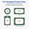 Avery Printable Rectangle Labels, 4" x 3-1/3", Matte White, Pre-printed Teal & Metallic Gold Frame Design, Sure Feed Technology, Laser & Inkjet Compatible, 80 Total